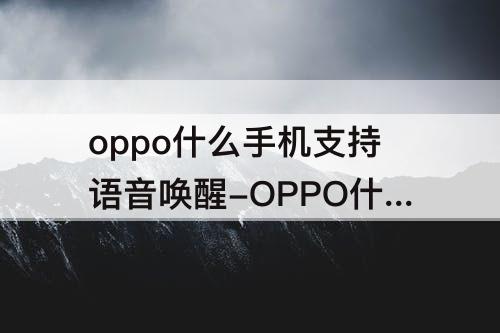 oppo什么手机支持语音唤醒-OPPO什么手机支持语音唤醒小布